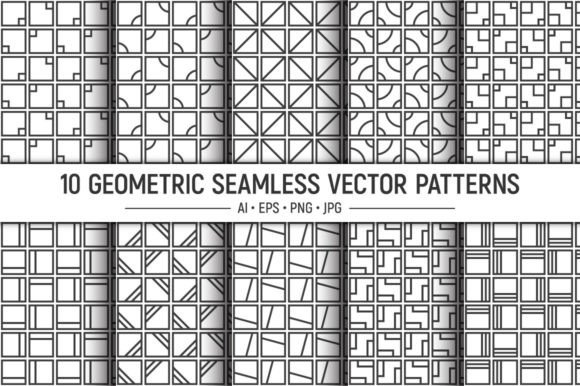 10 Geometric Seamless Vector Patterns: A Versatile Design Asset for Every Project