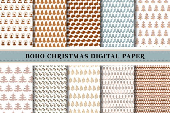 Boho Christmas Seamless Pattern: A Versatile Design Asset for Modern Creatives