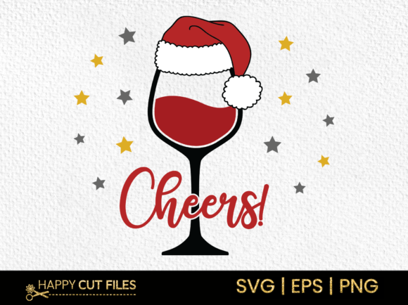 Cheers Svg Wine Glass with Santa Hat: A Versatile Digital Asset for Creative Projects