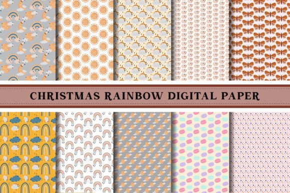 Christmas Rainbow Digital Papers Pattern: A Versatile Tool for Modern Creativity