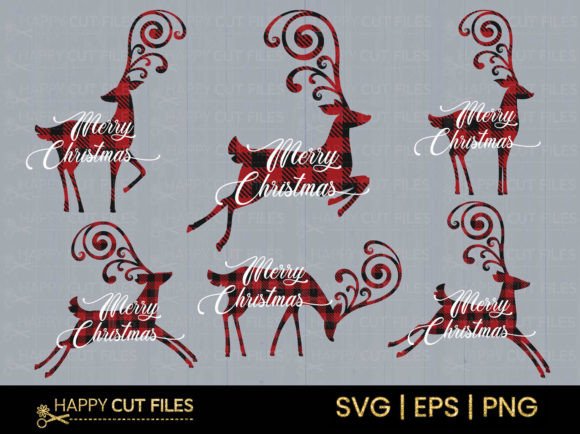 Christmas Reindeer Svg Bundle Clipart