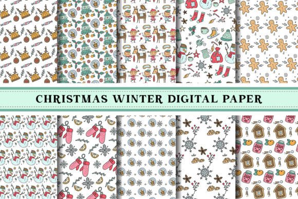 Christmas Winter Digital Paper Pattern
