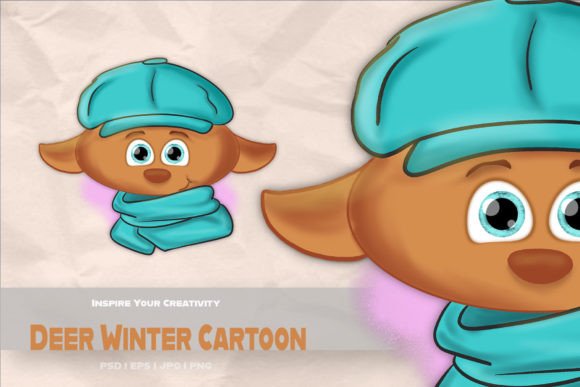 Deer Winter Cartoon Character: A Versatile Asset for Creative Projects