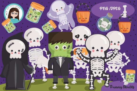 Funny Skulls Clipart: A Playful Addition to Your Creative Projects