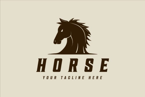 Horse Logo Vector Vintage Graphic Design