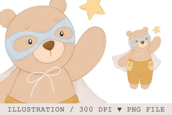 Superhero Teddy Bear Illustration PNG: A Versatile Design Asset for Creative Projects