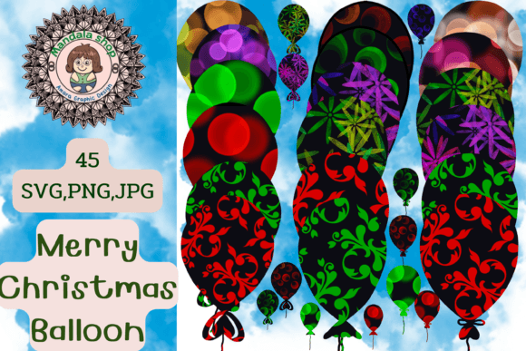 SVG Merry Christmas Balloon Sky