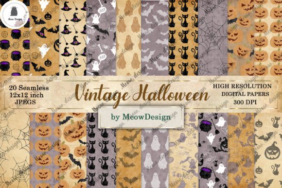 Vintage Halloween Digital Paper: A Creative Asset for Modern Designers and Creators
