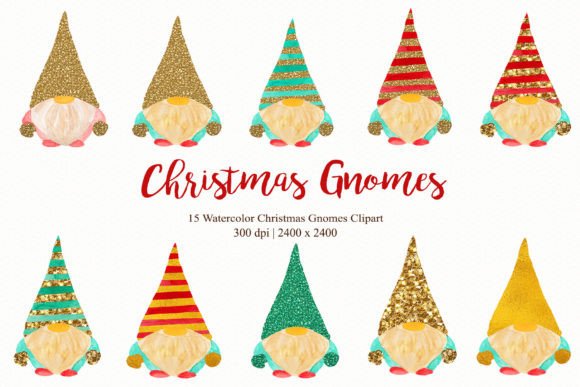 Watercolor Christmas Gnomes Clipart: A Versatile Resource for Creative Projects