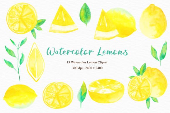 Watercolor Lemons Clipart for Creative Projects